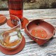 Комплект подложки за чаши от естествена кожа „CHEERS” 6+1 с поставка